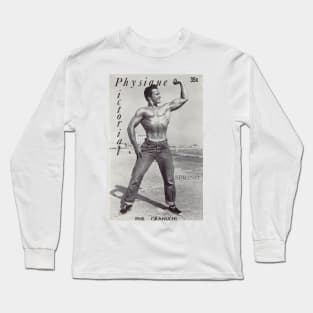 PHYSIQUE PICTORIAL Phil Granuchi - Vintage Physique Muscle Male Model Magazine Cover Long Sleeve T-Shirt